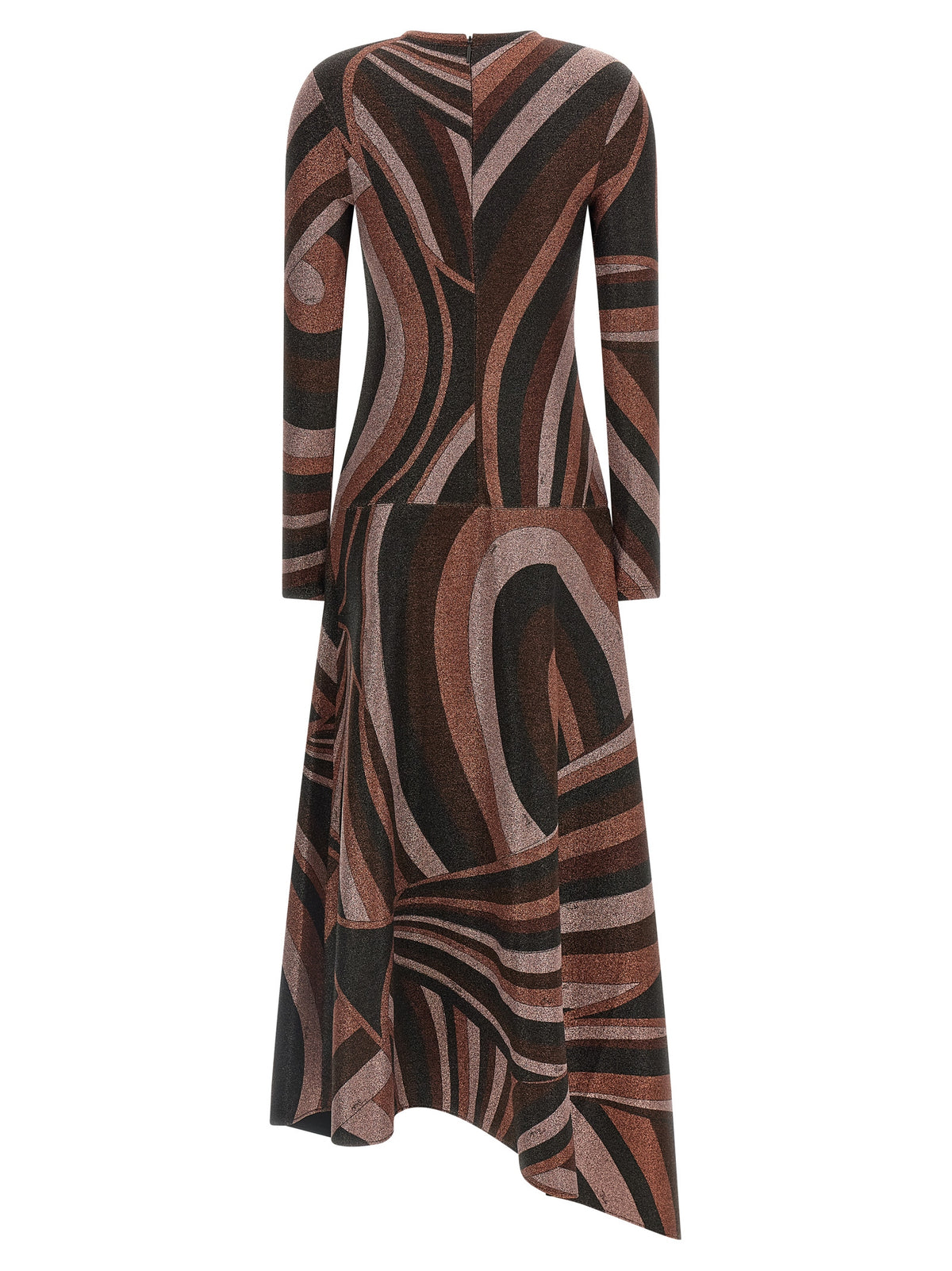 Bordeaux Polyamide Midi Dress