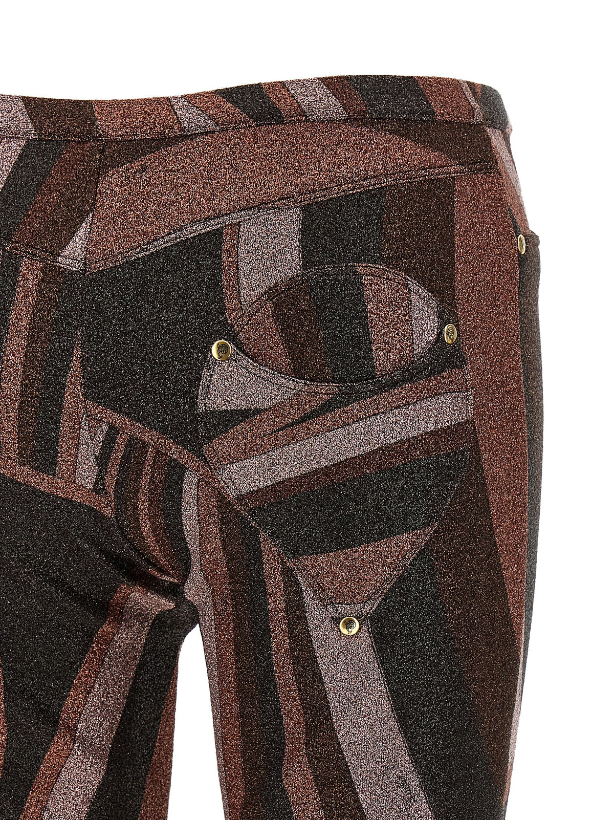 Bordeaux Polyamide Flared Pants