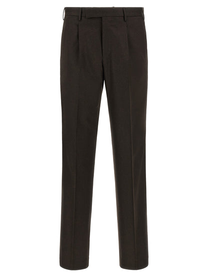 Brown Virgin Wool Dress Pants
