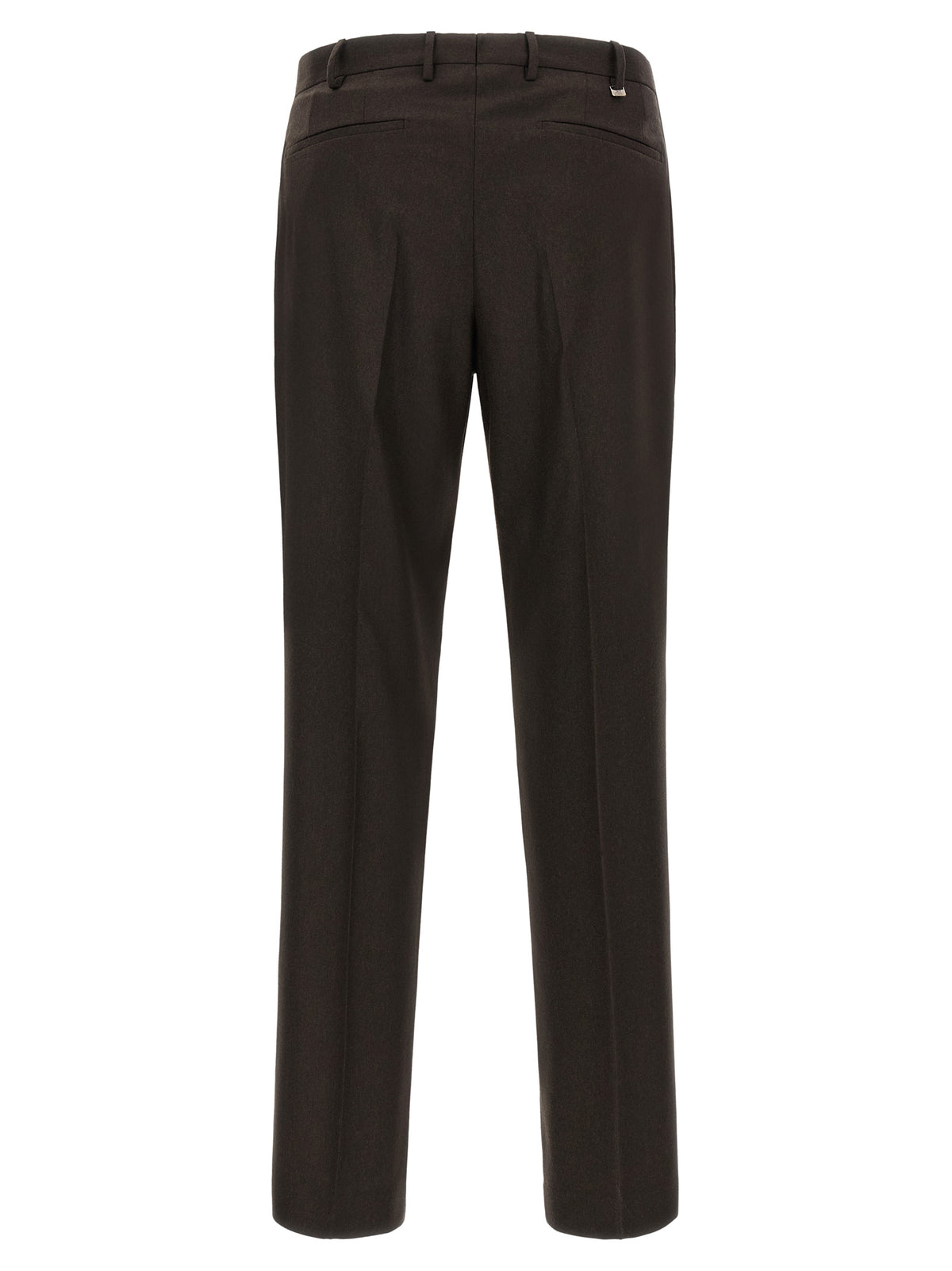 Brown Virgin Wool Dress Pants