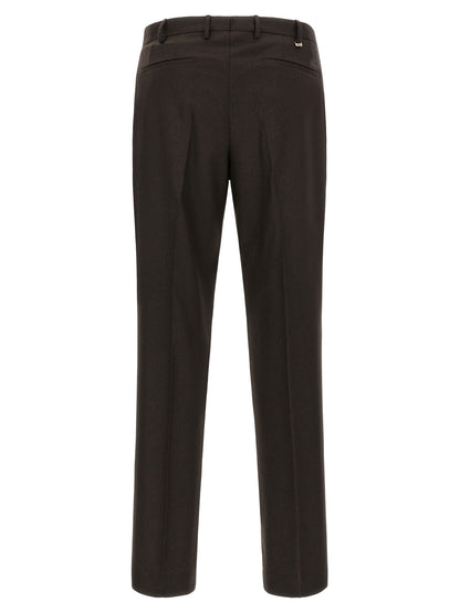 Brown Virgin Wool Dress Pants
