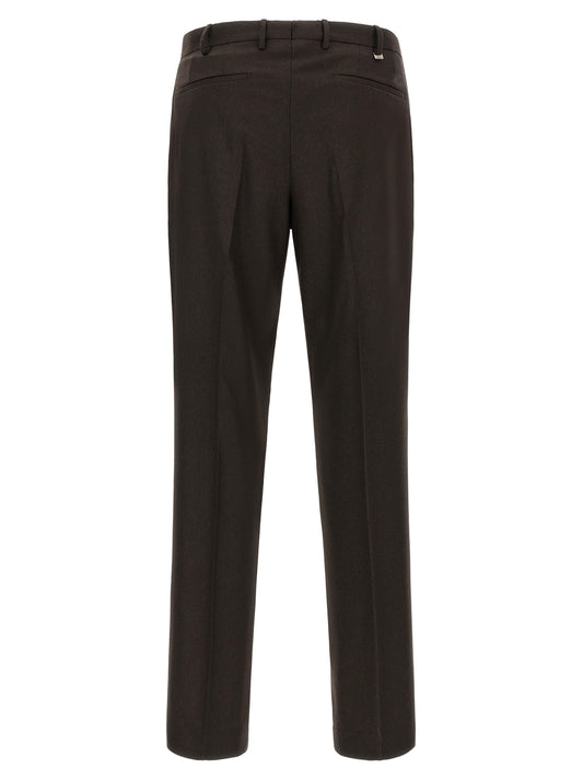 Brown Virgin Wool Dress Pants