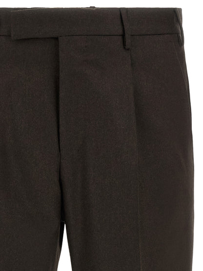 Brown Virgin Wool Dress Pants