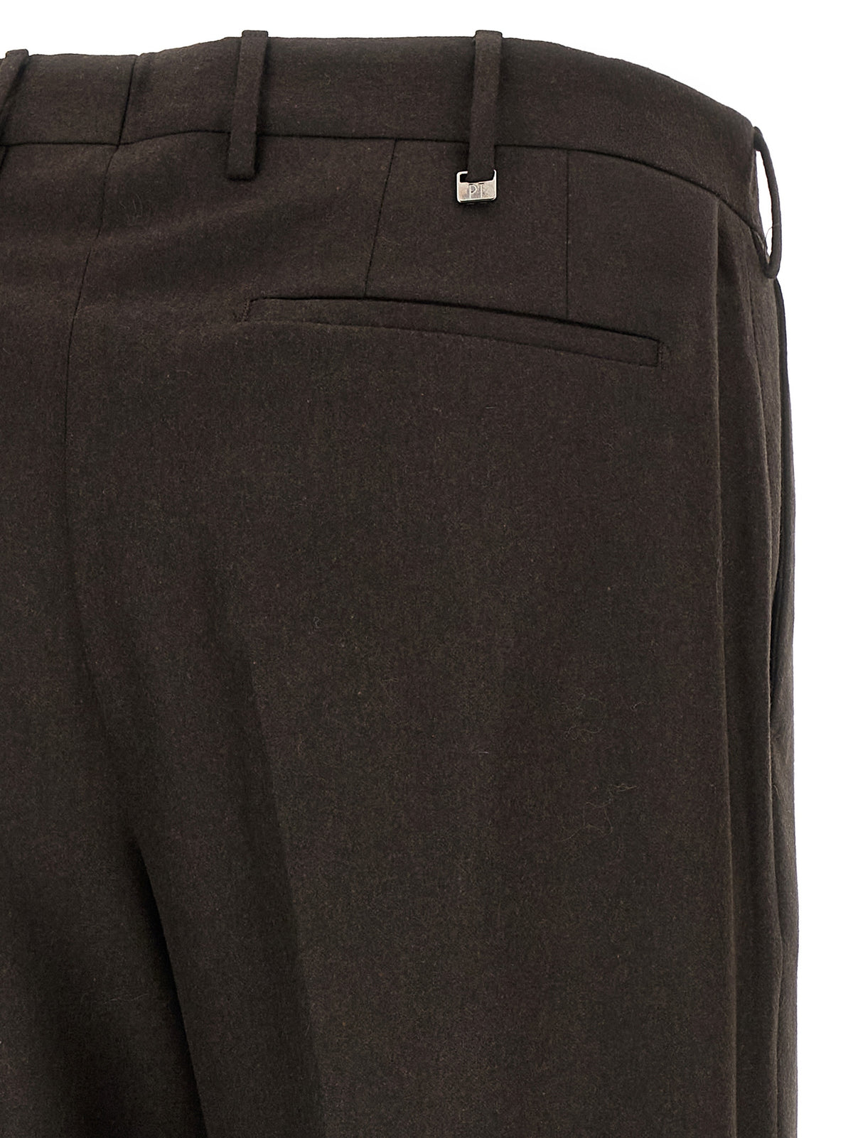 Brown Virgin Wool Dress Pants