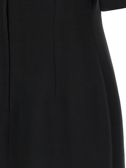 Black Virgin Wool Midi Dress