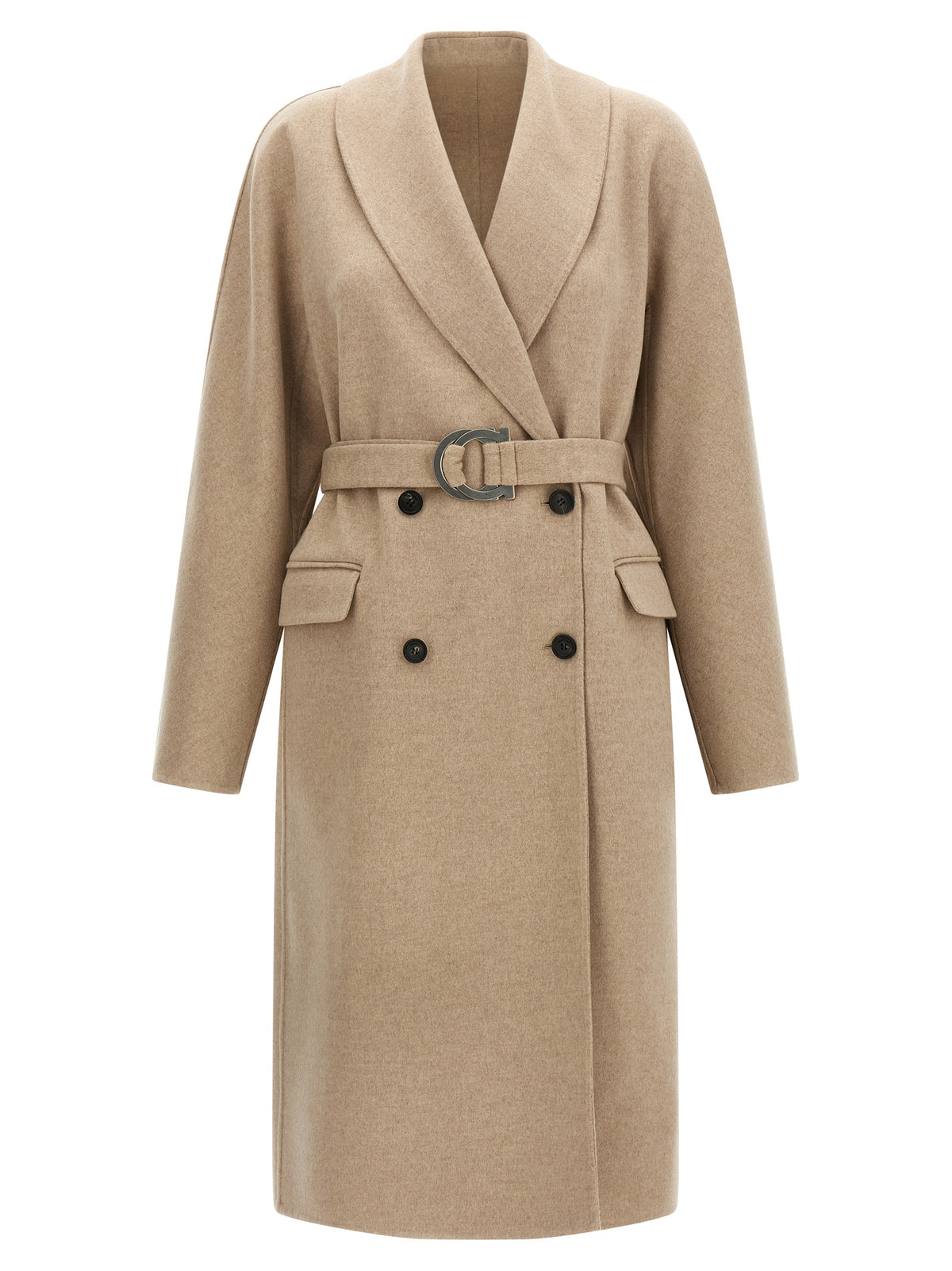 Beige Virgin Wool Coat
