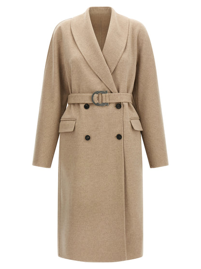 Beige Virgin Wool Coat