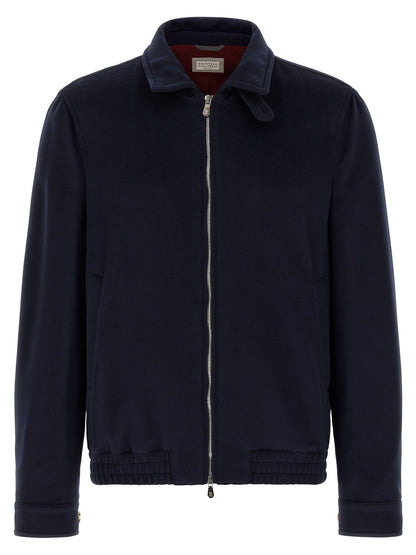 Blue Virgin Wool Bomber