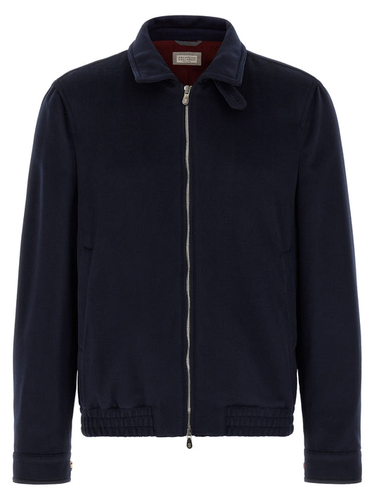 Blue Virgin Wool Bomber