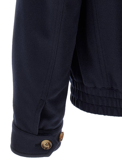 Blue Virgin Wool Bomber