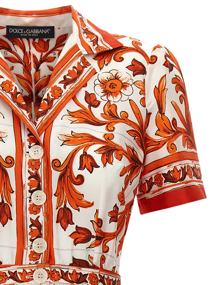 Orange Silk Midi Dress