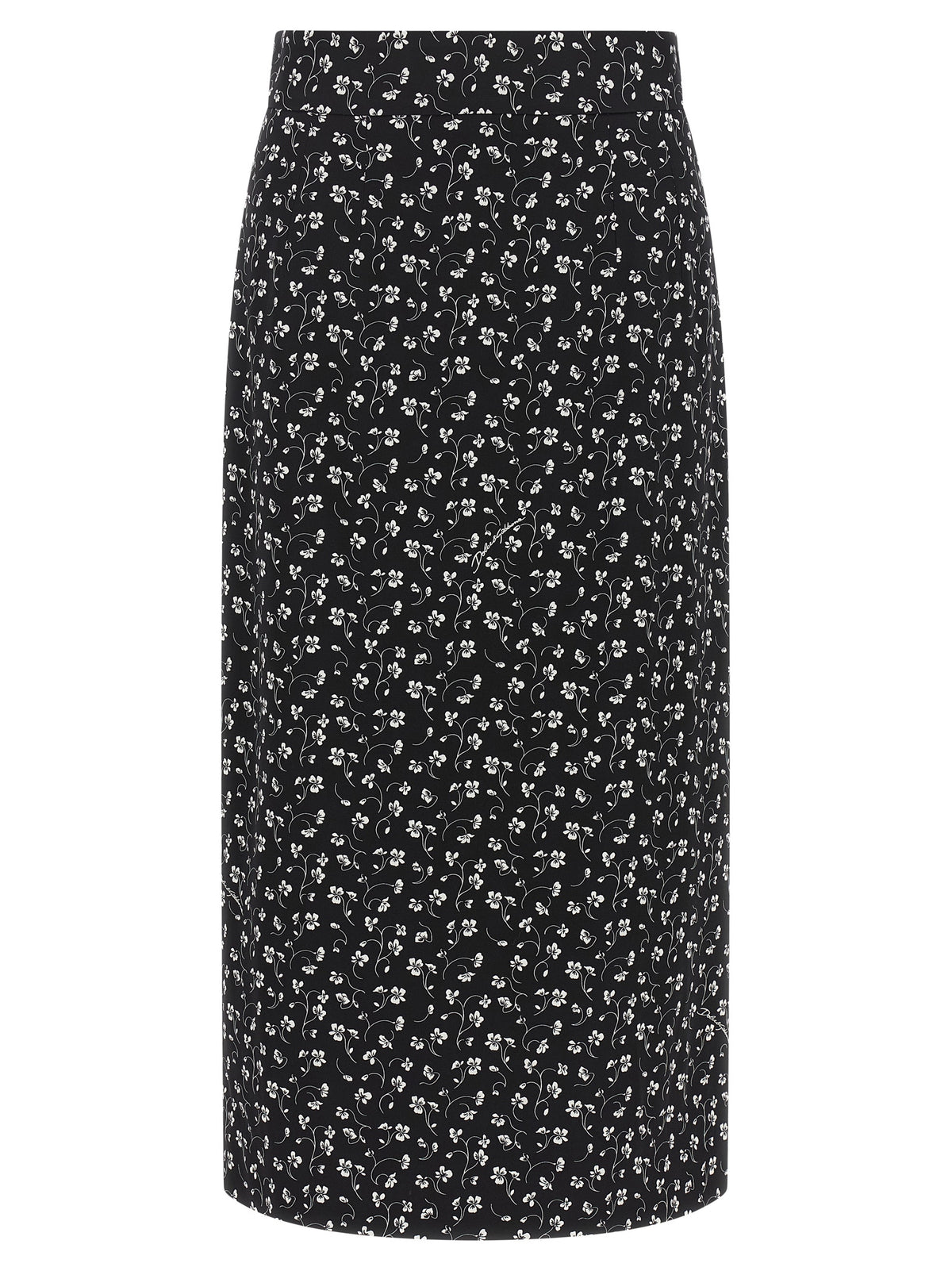 Bicolor Silk Midi Skirt