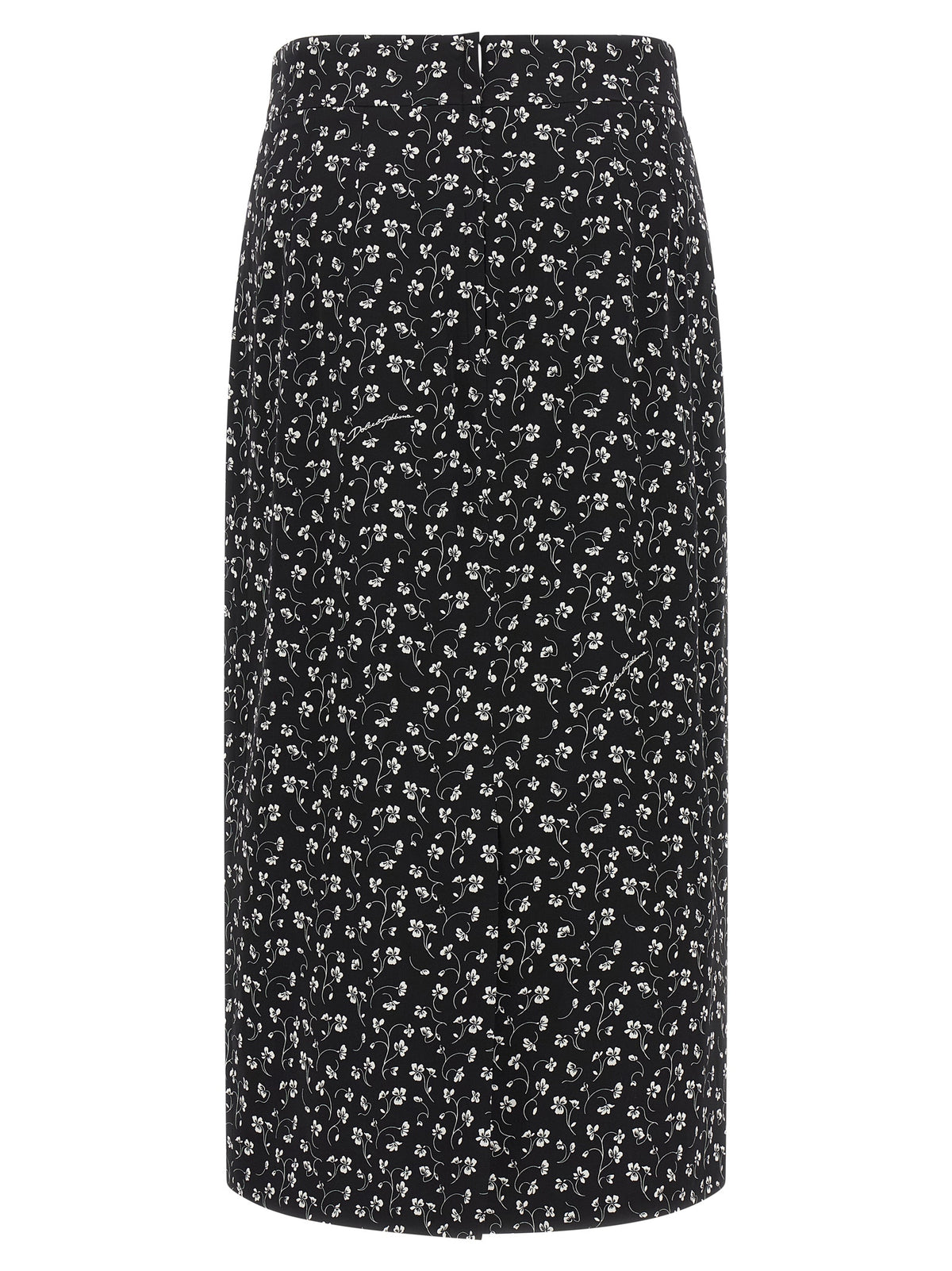 Bicolor Silk Midi Skirt