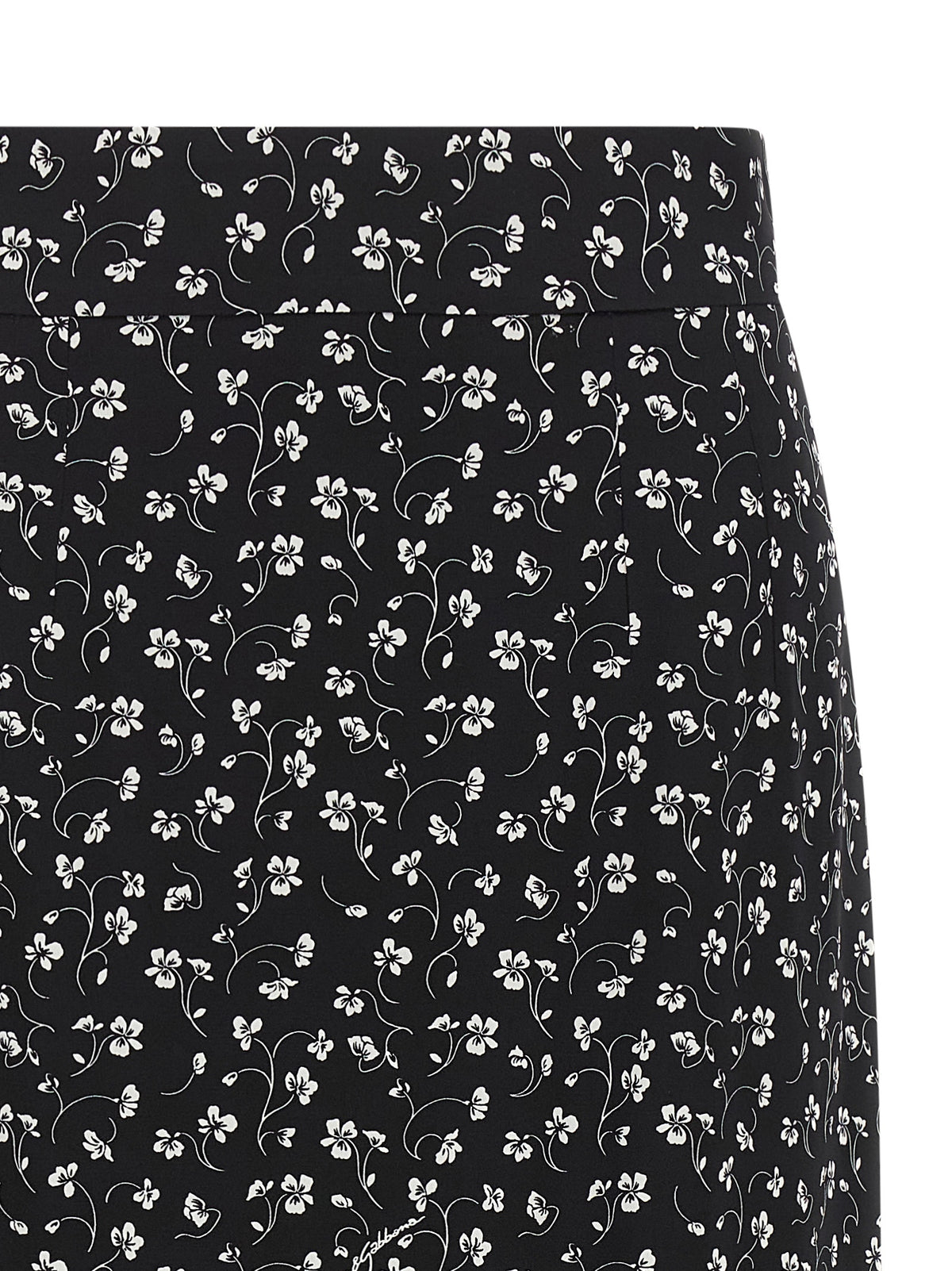 Bicolor Silk Midi Skirt
