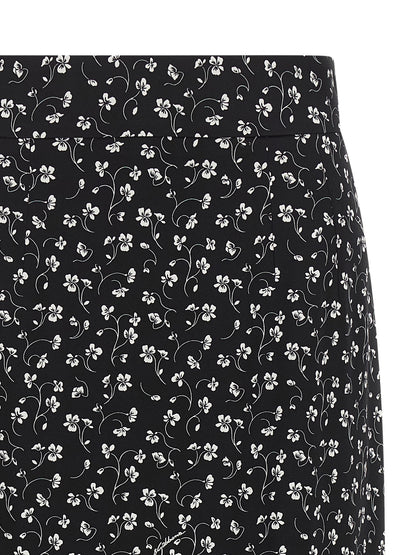 Bicolor Silk Midi Skirt