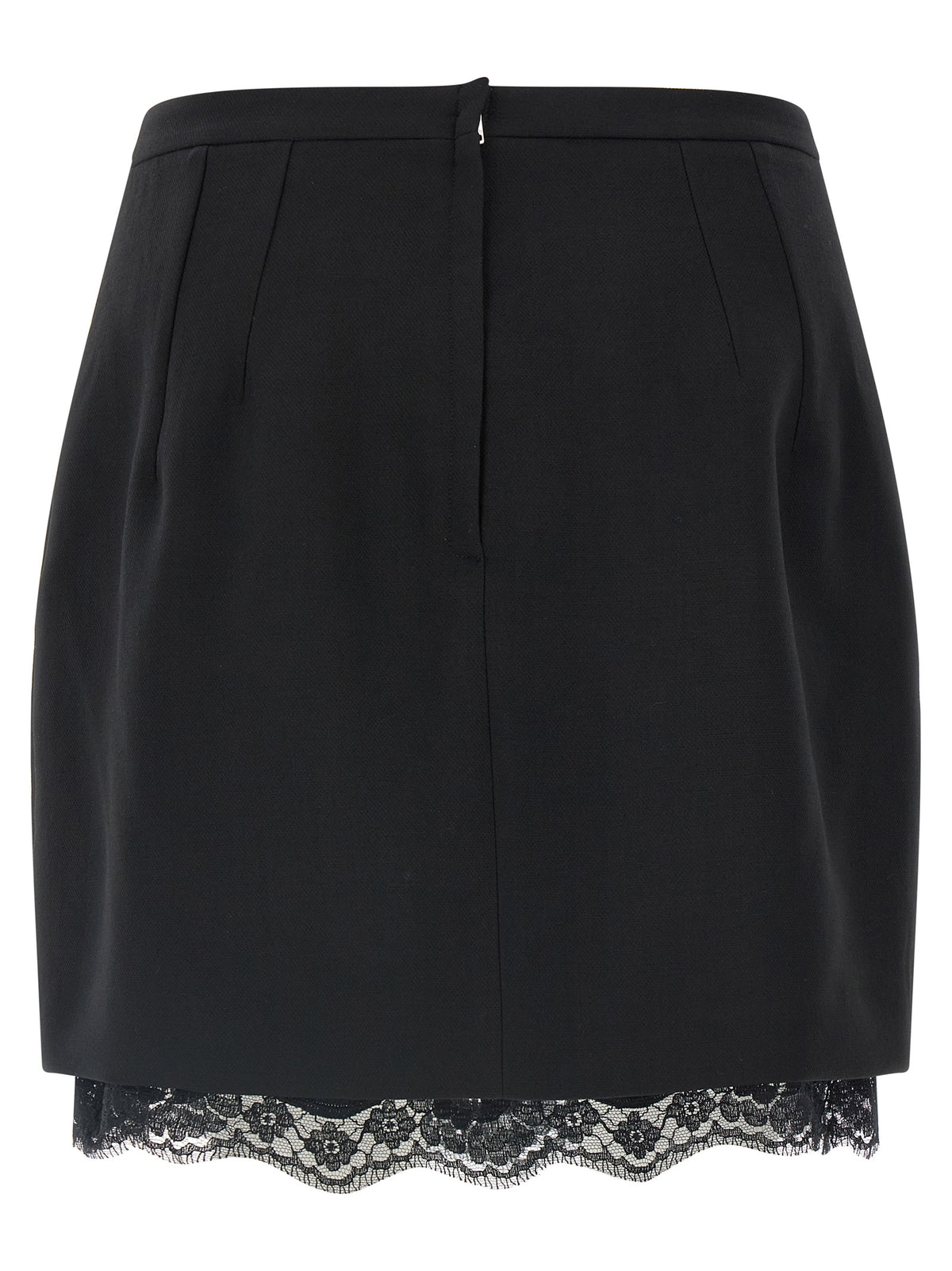 Black Virgin Wool Long Skirt