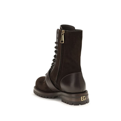 Black Calf Leather Bos Taurus Lace-Up Boots