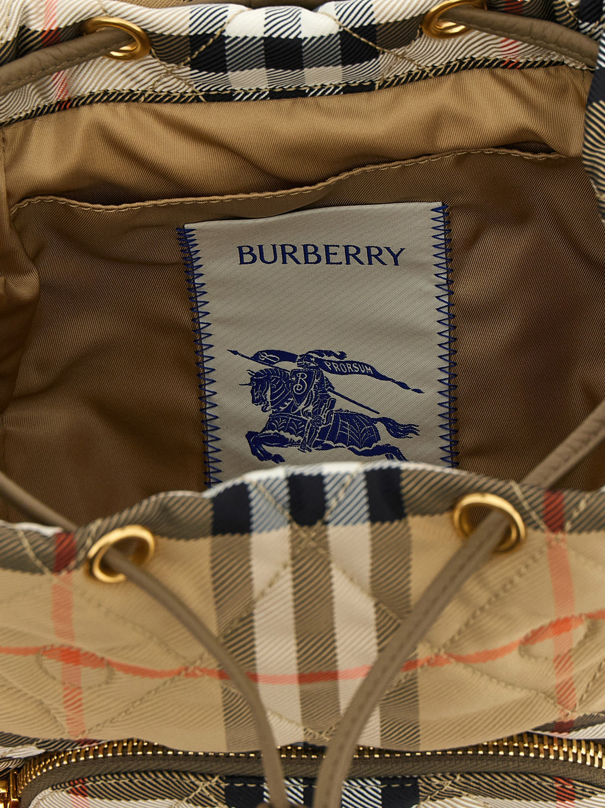 Beige Polyamide Backpack
