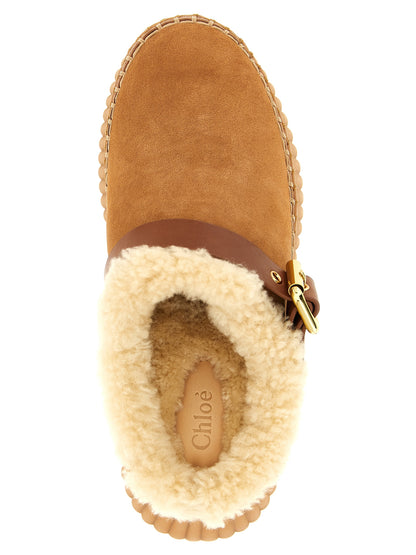 Brown Cowhide Wedge Sandals