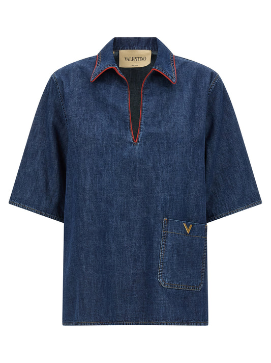 Blue Cotton Blouse