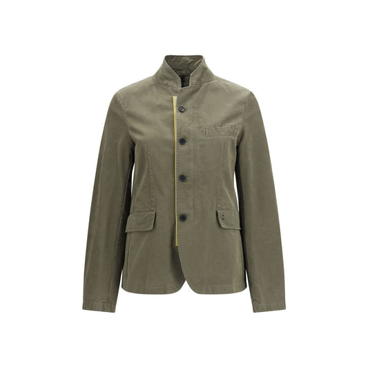 Bicolor Cotton Full-Length Jacket