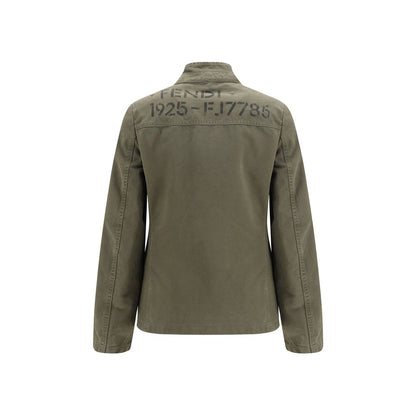 Bicolor Cotton Full-Length Jacket
