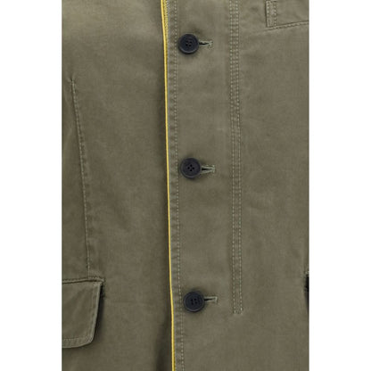 Bicolor Cotton Full-Length Jacket