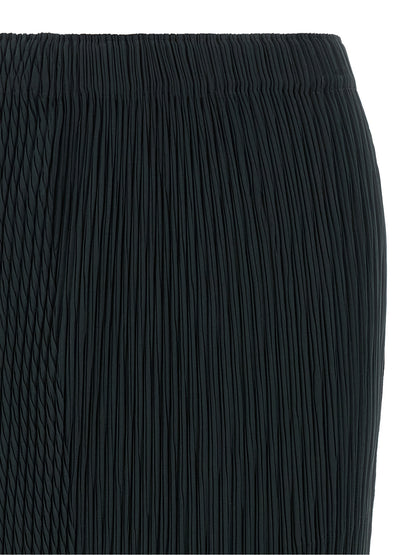 Blue  ‘Leaf Pleats’ Midi Skirt