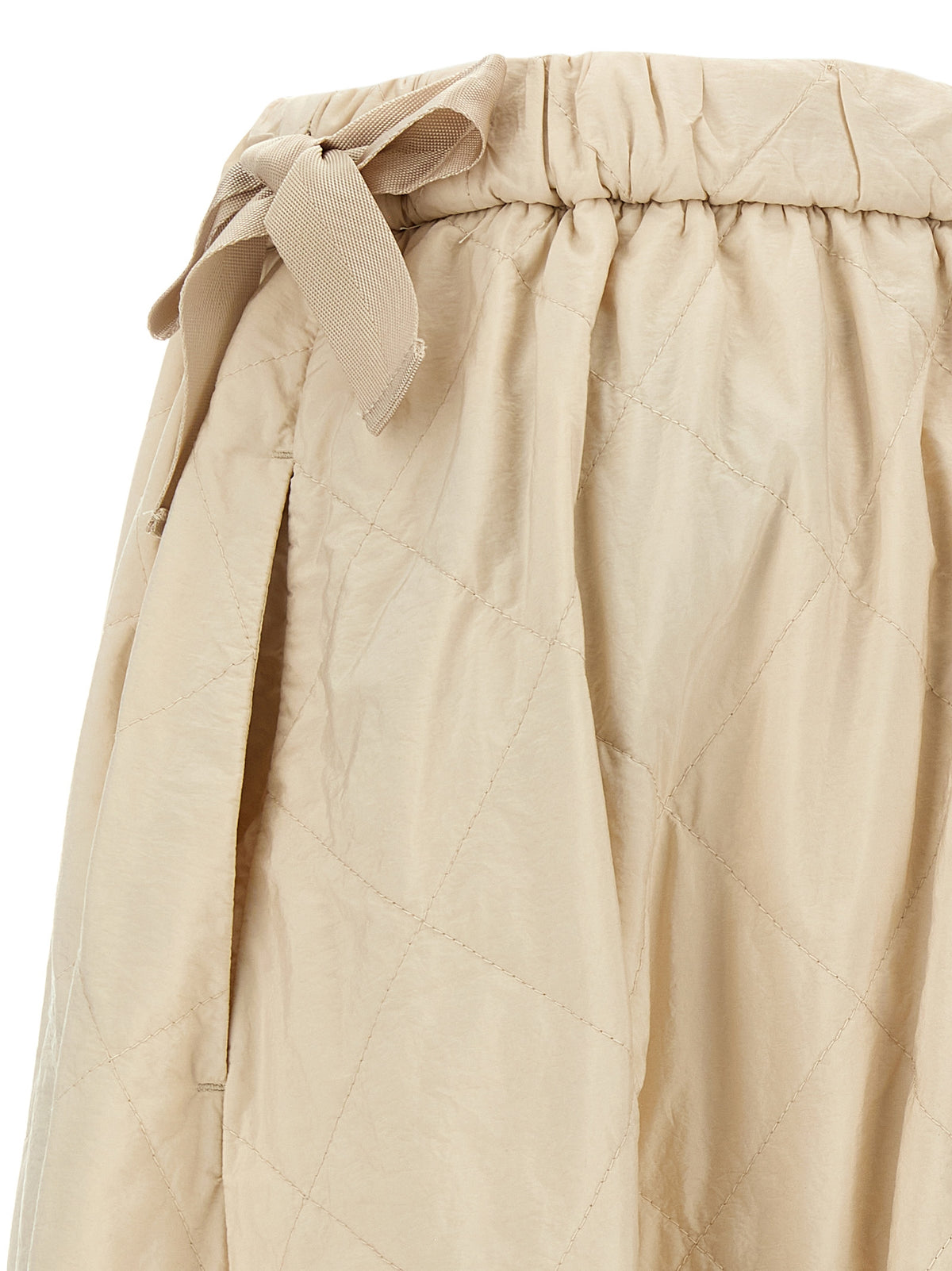 Beige Polyamide Midi Skirt