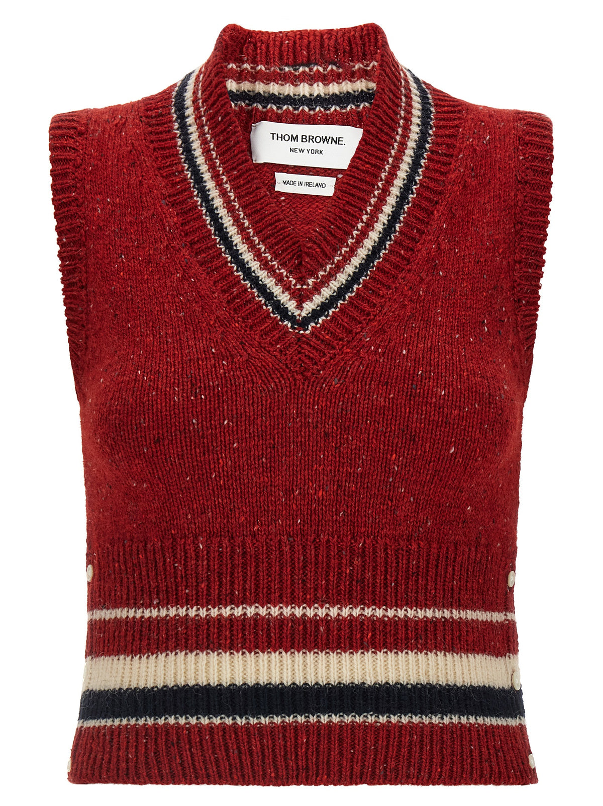 Red Wool Sleeveless Jacket