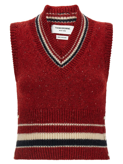 Red Wool Sleeveless Jacket