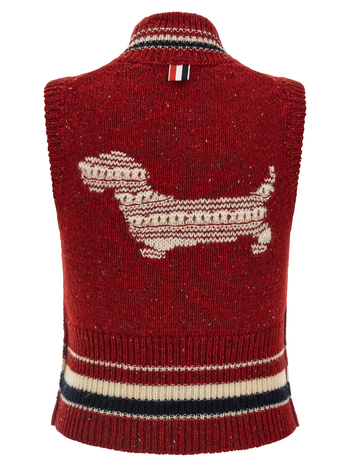 Red Wool Sleeveless Jacket