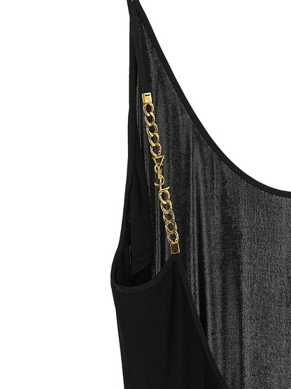 Black Viscose Long Dress