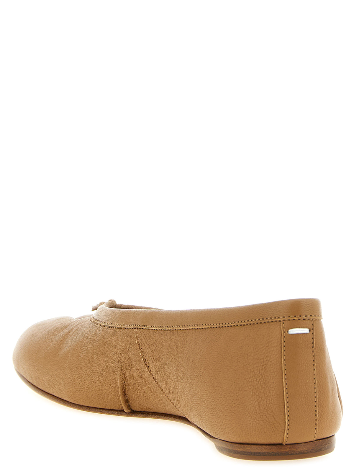 Beige Lamb Leather Ballet Flats