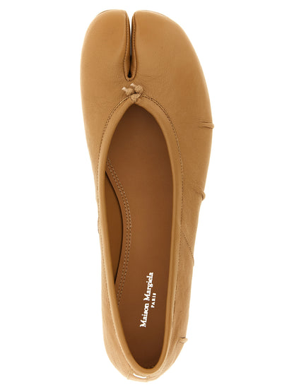Beige Lamb Leather Ballet Flats