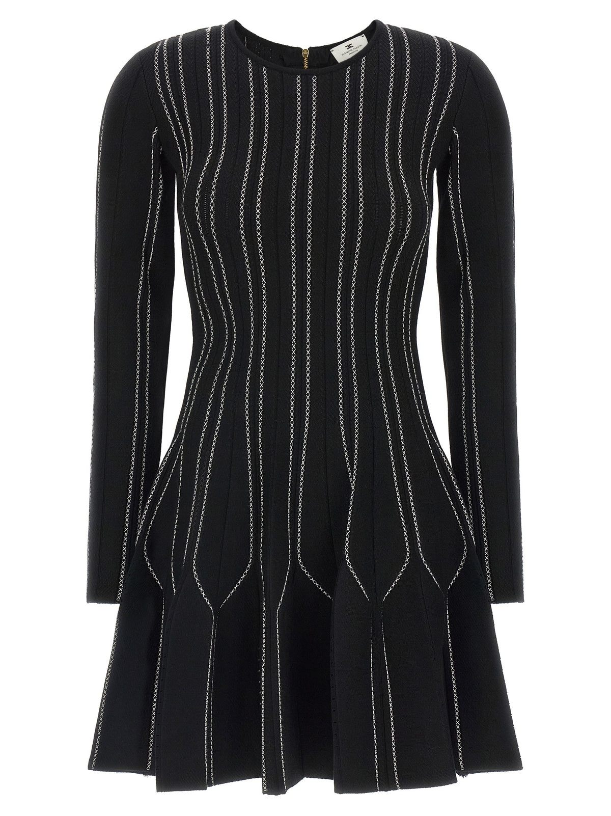 Black Viscose Short Dress