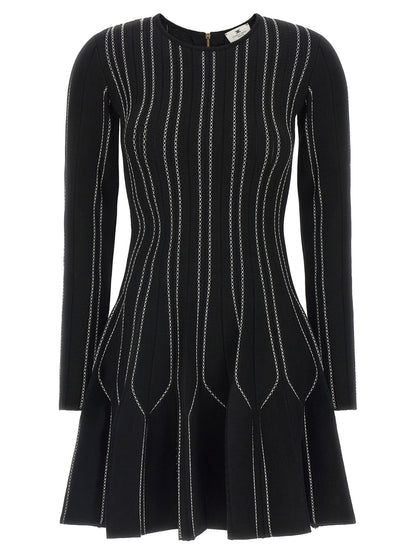 Black Viscose Short Dress