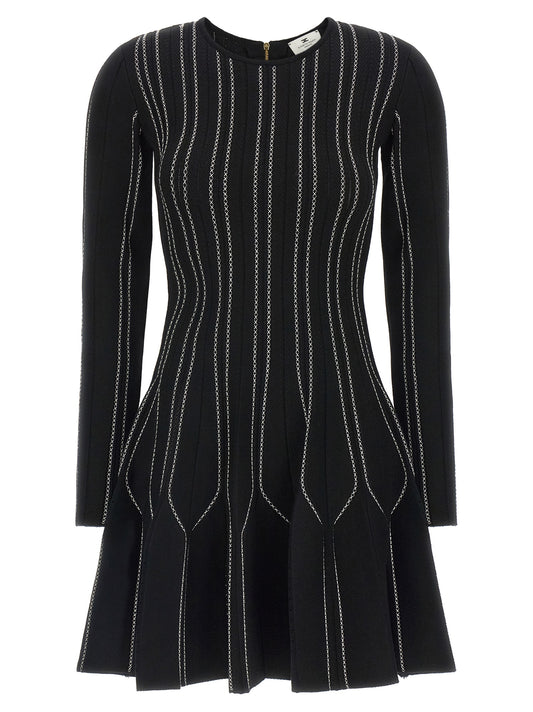 Black Viscose Short Dress