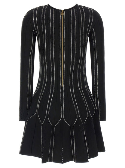 Black Viscose Short Dress