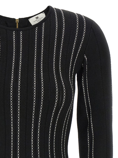 Black Viscose Short Dress