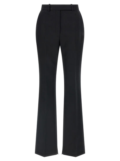 Black Virgin Wool Flared Pants
