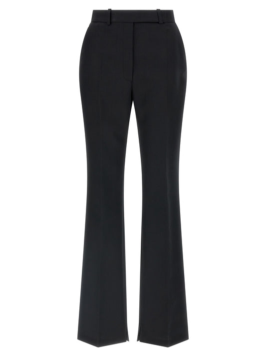 Black Virgin Wool Flared Pants