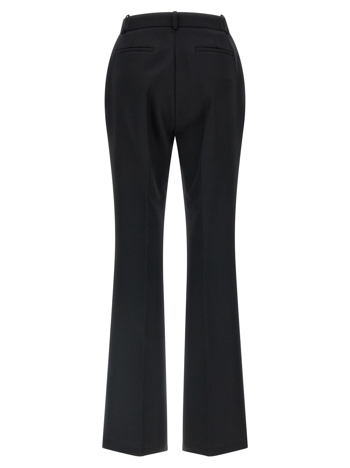 Black Virgin Wool Flared Pants