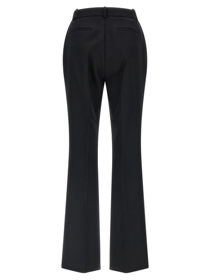 Black Virgin Wool Flared Pants