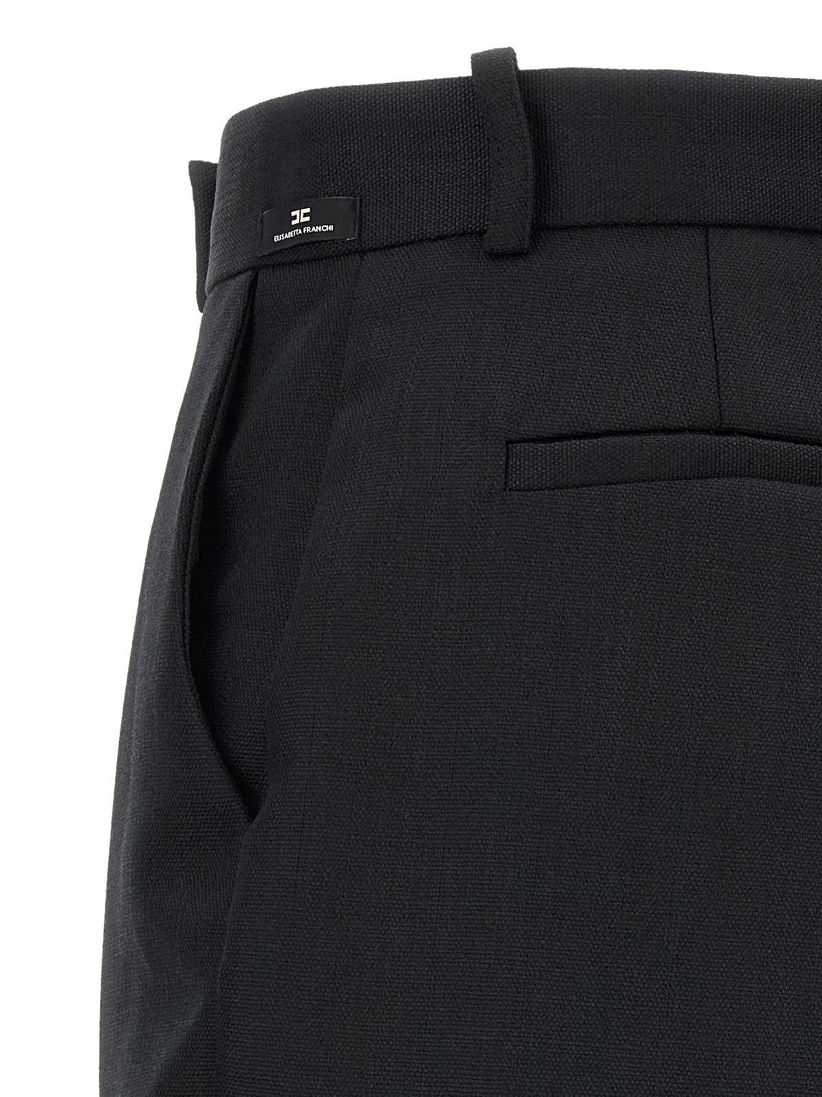 Black Virgin Wool Flared Pants