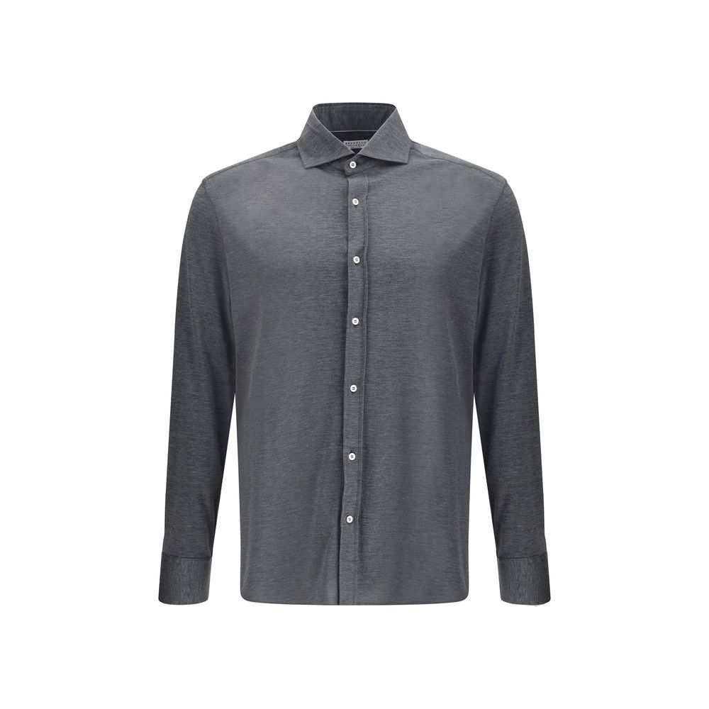 Gray Silk Dress Shirt
