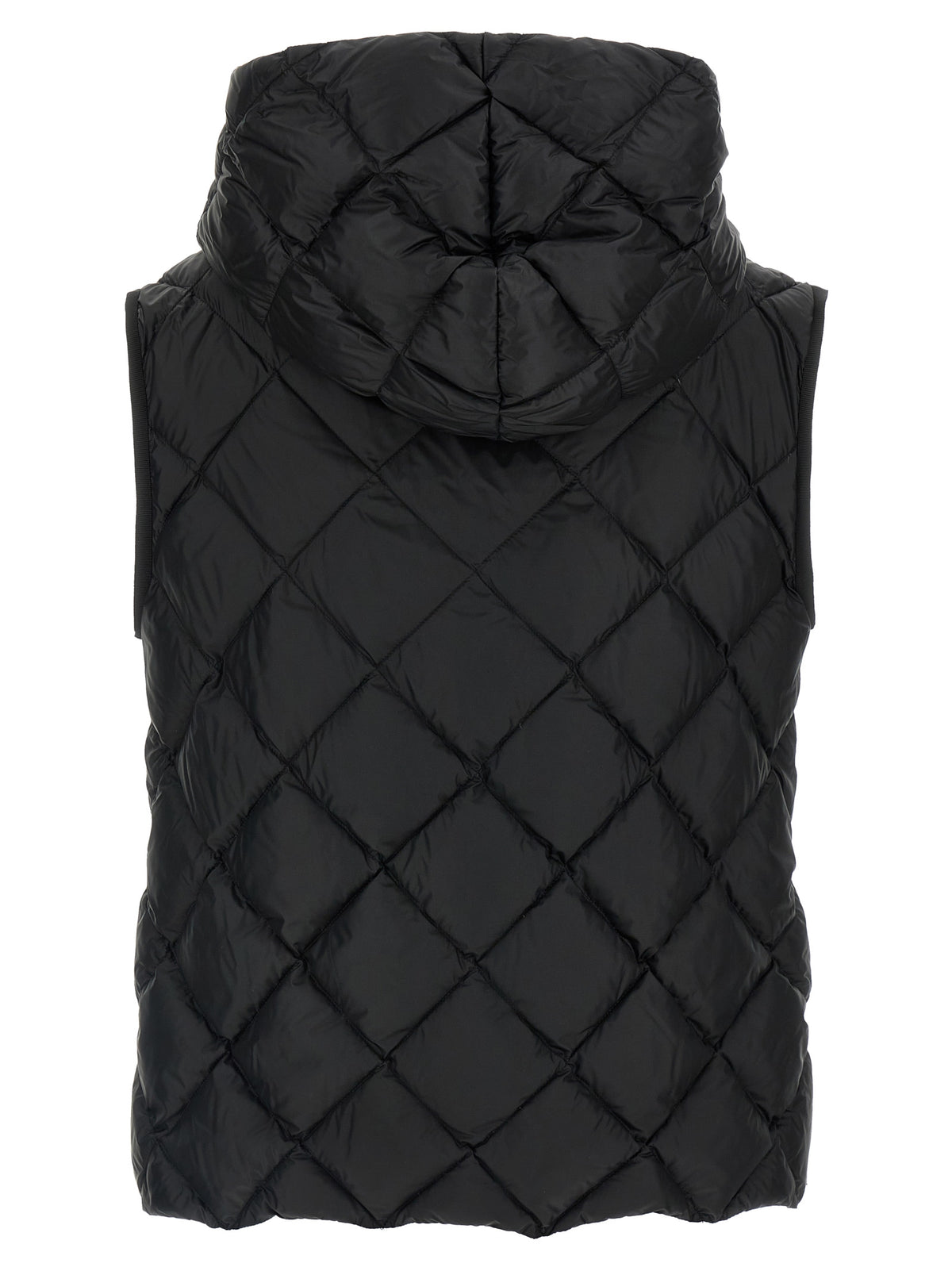 Black Polyester Sleeveless Jacket