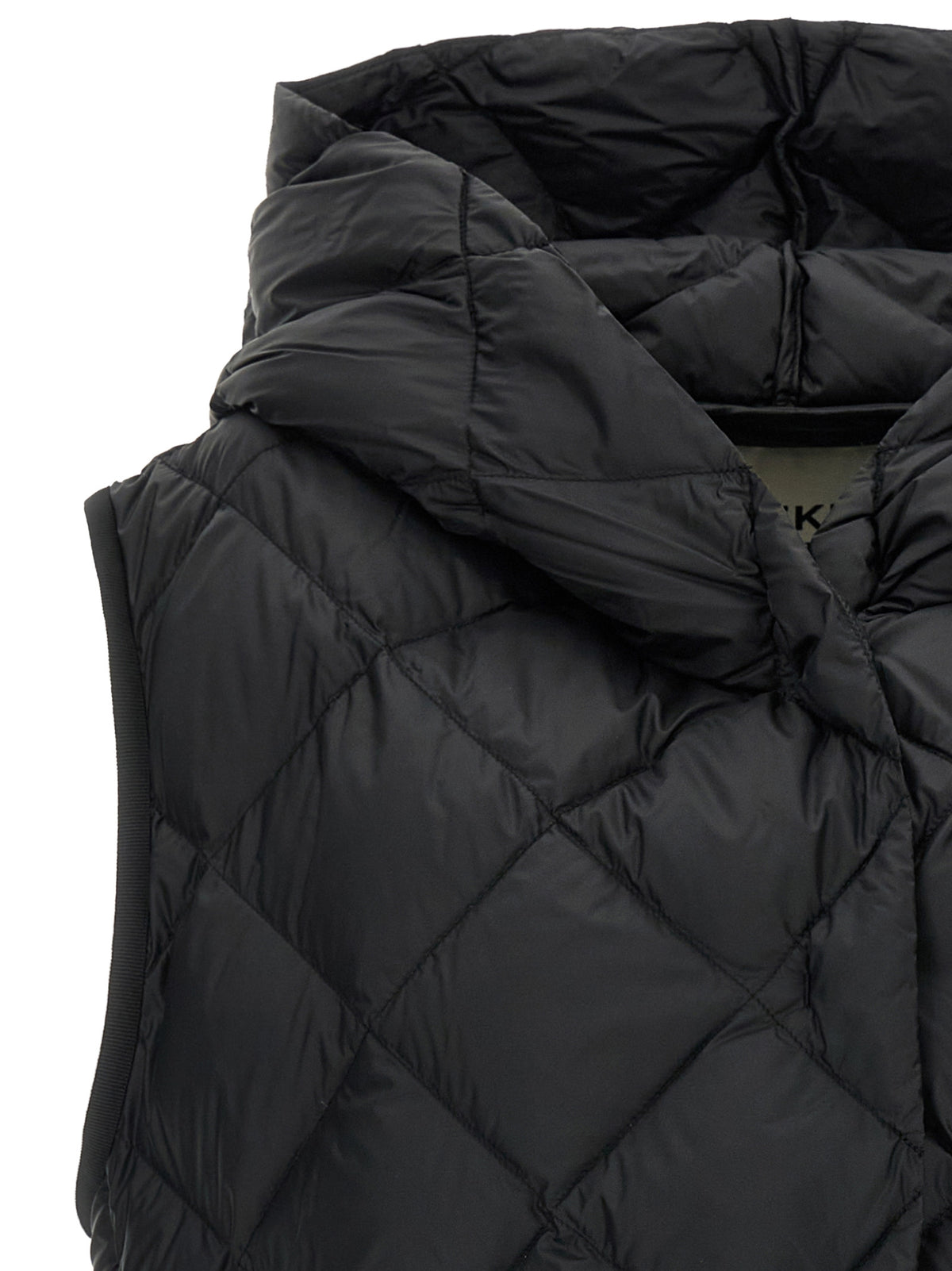 Black Polyester Sleeveless Jacket