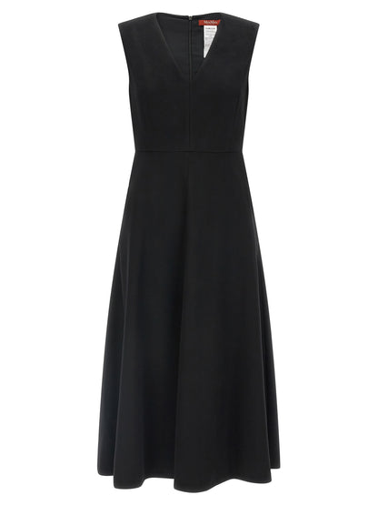 Black Wool Midi Dress
