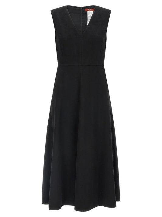 Black Wool Midi Dress